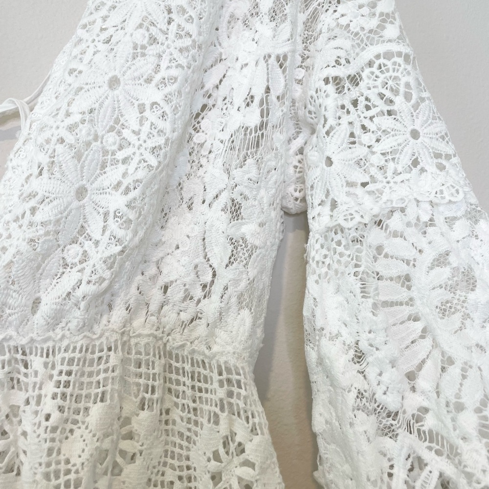 Antica Sartoria Positano lace V neck Italian countryside dress - Italy import - Picture 11 of 16